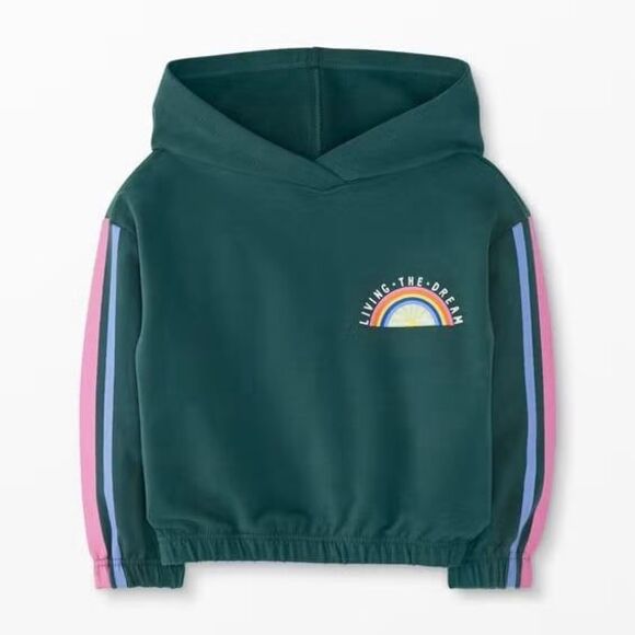 Hanna Andersson Living the Dream Stretch French Terry Hoodie in Juniper Size 12 - Picture 1 of 7